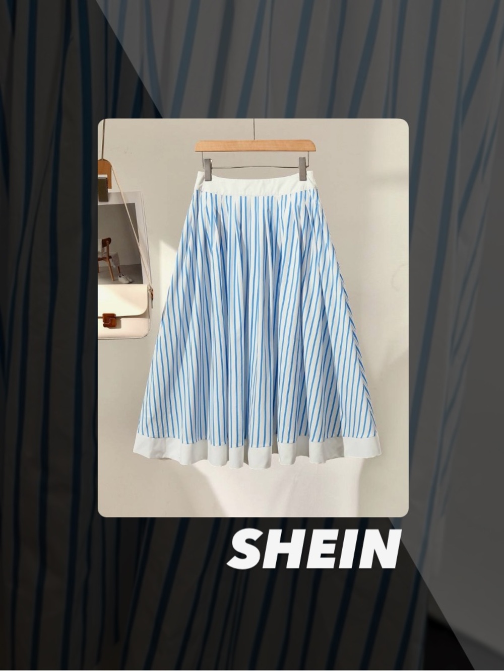 EUC SHEIN Striped High Waist Skirt